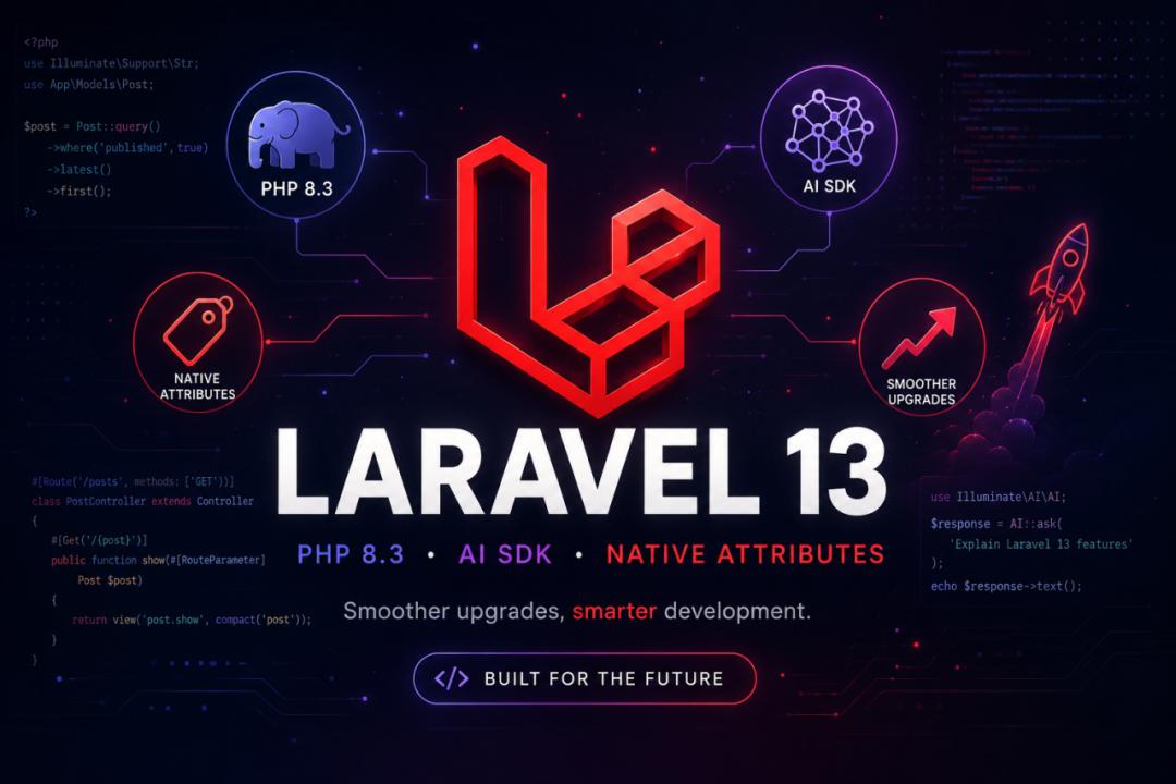 Laravel 13 Released: PHP 8.3, New Attributes, AI Integration, and Simplified Upgrades